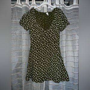 Green floral abound dress
